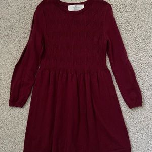 H&M Kids Dark Red Textured Knit Dress in Sz 5T/6